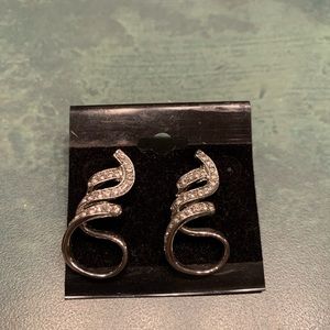 Rhinestone Pierced Earrings